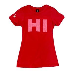 Quicksilver Hawaii HI Red Shirt New NWT Size Small Fits Like XS